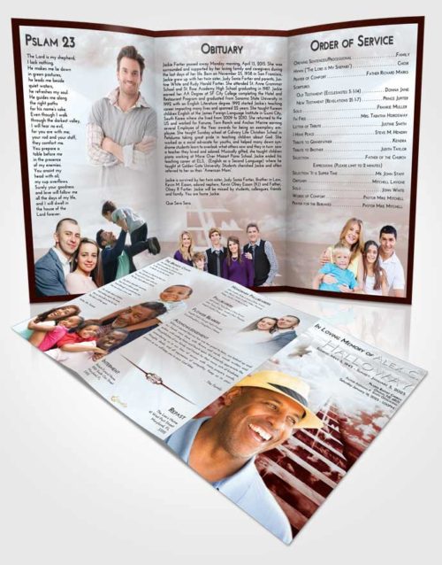Obituary Template Trifold Brochure Ruby Love Stairway for the Soul