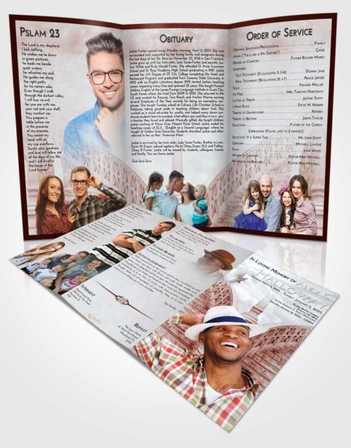 Obituary Template Trifold Brochure Ruby Love Stairway of Love