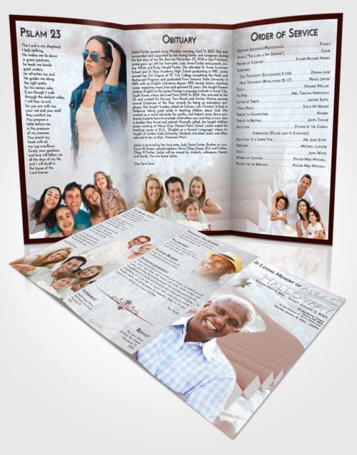 Obituary Template Trifold Brochure Ruby Love Stairway to Divinity