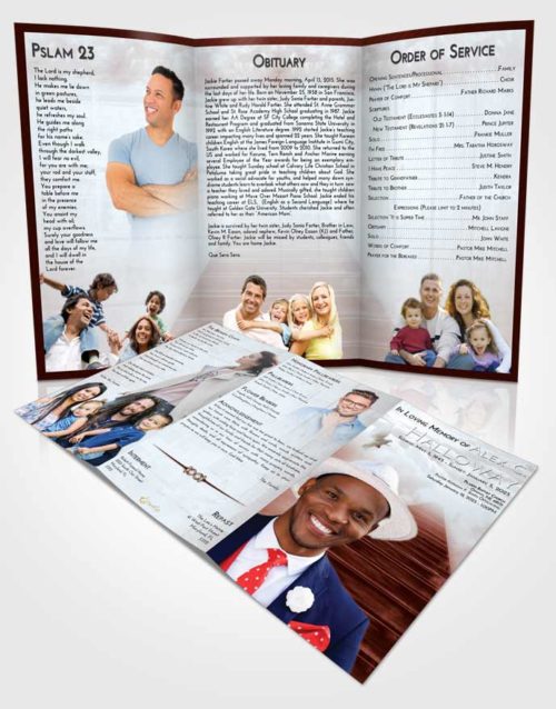 Obituary Template Trifold Brochure Ruby Love Stairway to Eternity