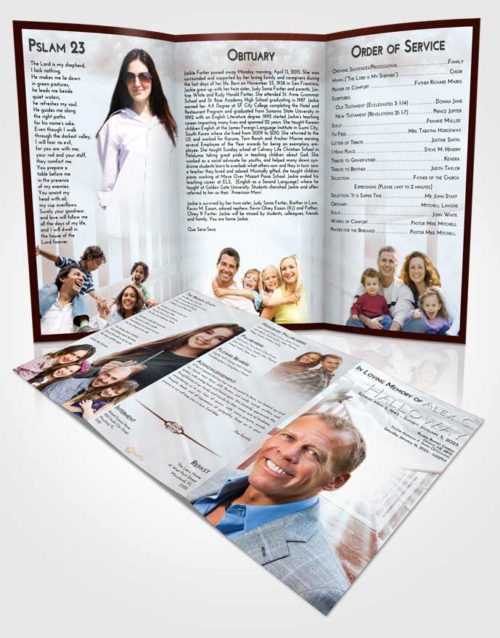 Obituary Template Trifold Brochure Ruby Love Stairway to Faith