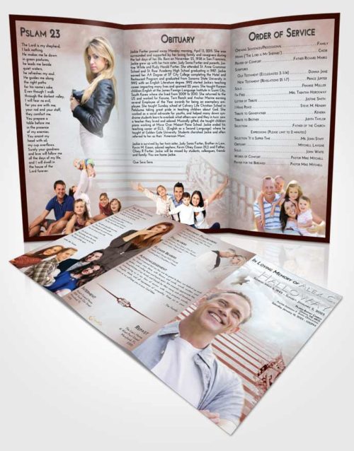 Obituary Template Trifold Brochure Ruby Love Stairway to Freedom