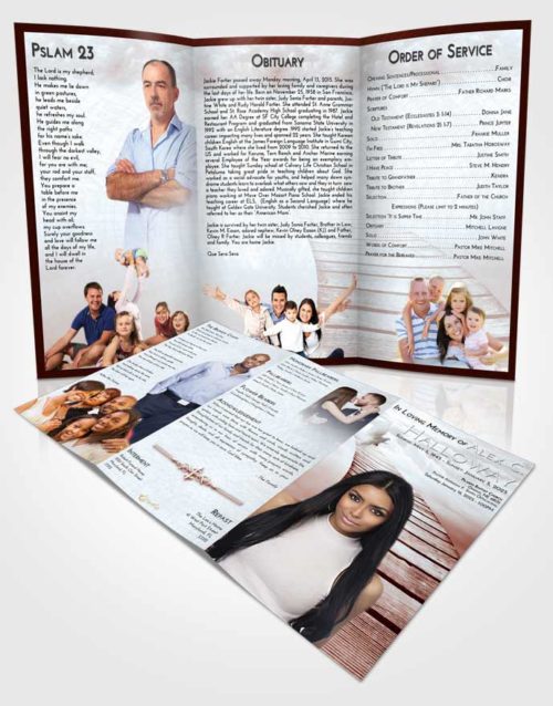 Obituary Template Trifold Brochure Ruby Love Stairway to Life