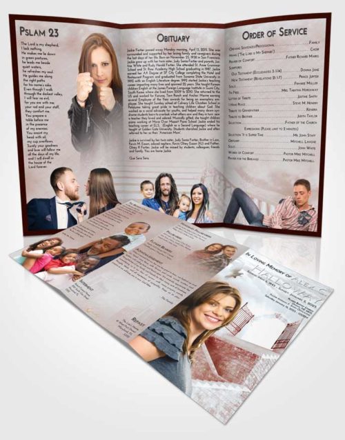 Obituary Template Trifold Brochure Ruby Love Stairway to the Gates of Heaven