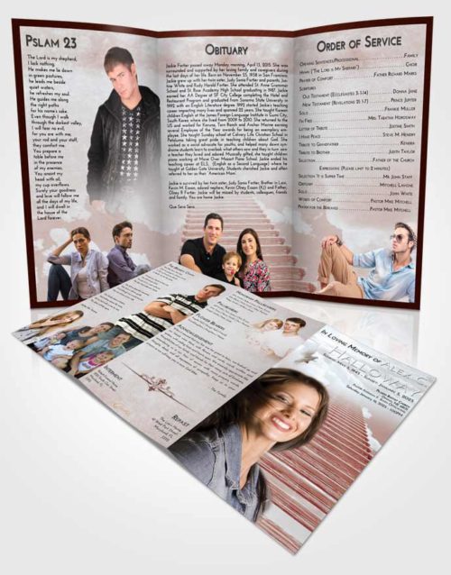 Obituary Template Trifold Brochure Ruby Love Steps to Heaven