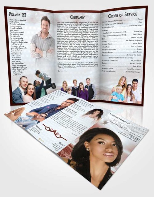 Obituary Template Trifold Brochure Ruby Love Summer Fields