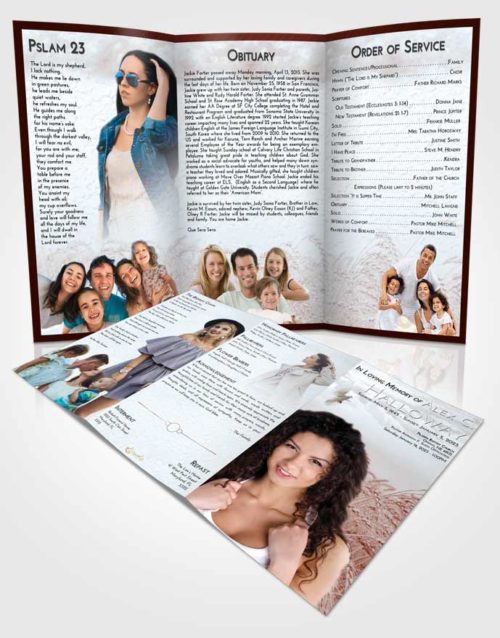 Obituary Template Trifold Brochure Ruby Love Summer Wheat
