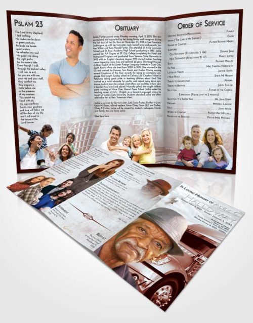 Obituary Template Trifold Brochure Ruby Love Trucker Hours
