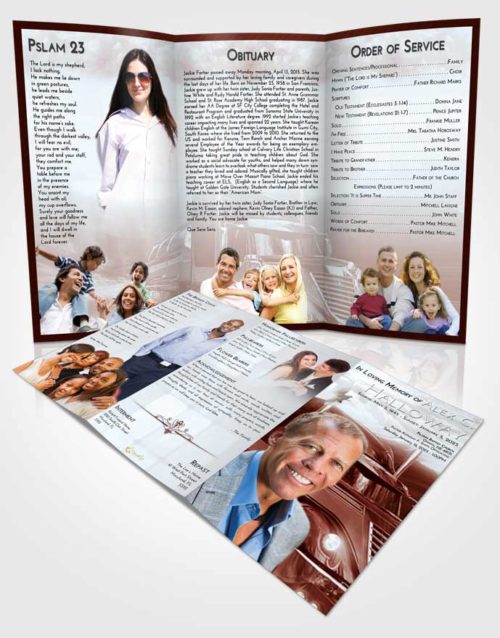 Obituary Template Trifold Brochure Ruby Love Trucker Life