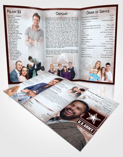 Obituary Template Trifold Brochure Ruby Love United States Army