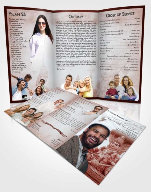 Obituary Template Trifold Brochure Ruby Love Vishnu Desire