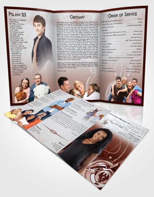 Obituary Template Trifold Brochure Ruby Love Vivace