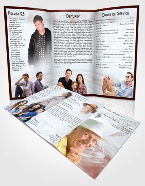 Obituary Template Trifold Brochure Ruby Love Water Droplet