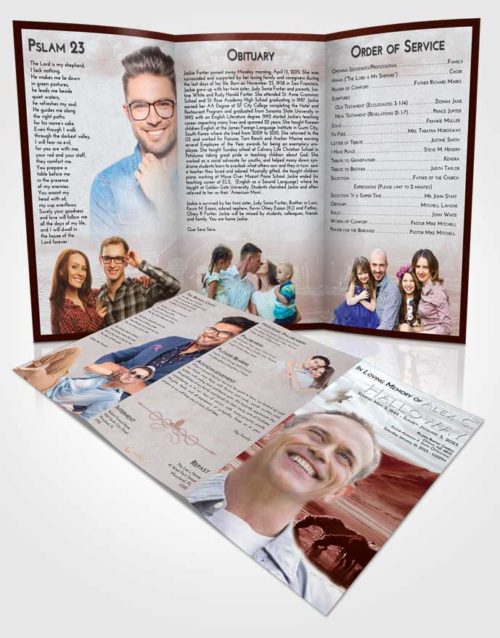 Obituary Template Trifold Brochure Ruby Love Watering Hole