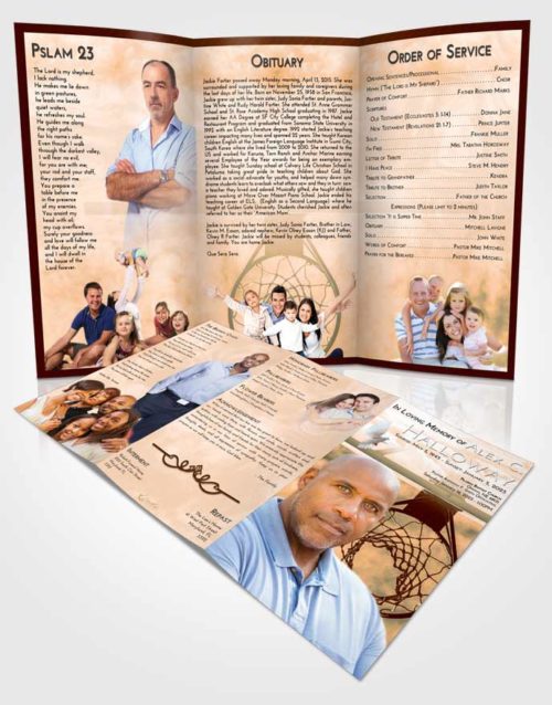 Obituary Template Trifold Brochure Soft Dusk In the Hoop