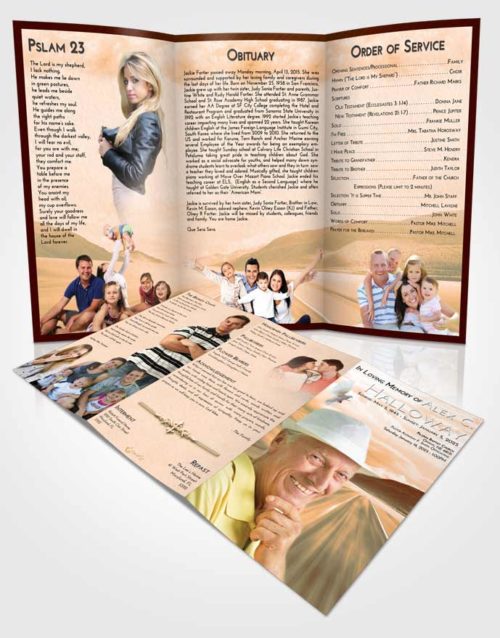 Obituary Template Trifold Brochure Soft Dusk Morning Highway