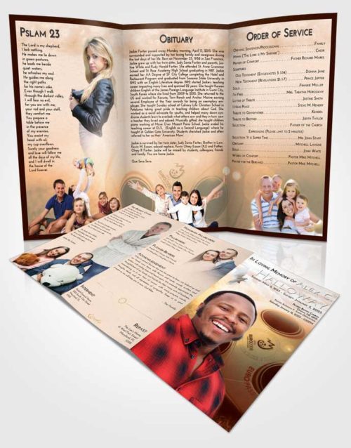 Obituary Template Trifold Brochure Soft Dusk Soccer Miracle