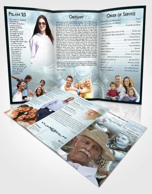 Obituary Template Trifold Brochure Soft Emerald Love Lord Shiva Excellence