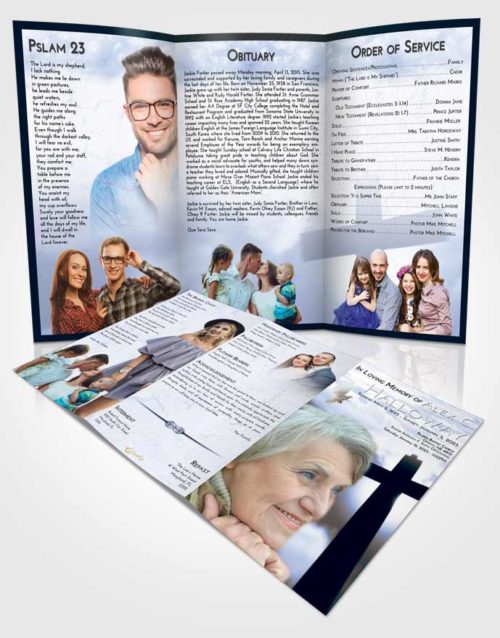 Obituary Template Trifold Brochure Splendid Faith in the Cross