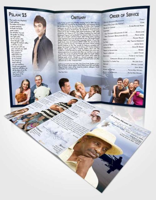 Obituary Template Trifold Brochure Splendid Fish in the Water