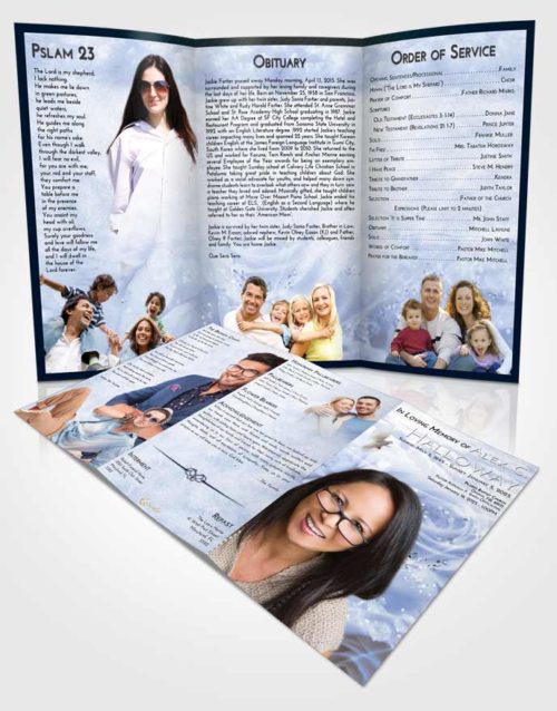 Obituary Template Trifold Brochure Splendid Floral Relaxation