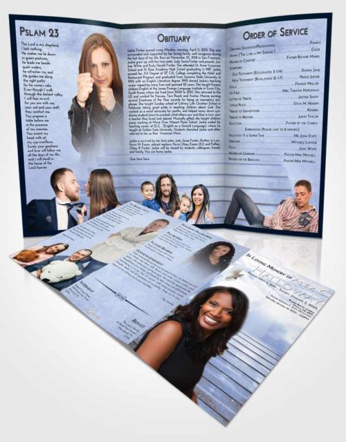 Obituary Template Trifold Brochure Splendid Stairway Into the Sky