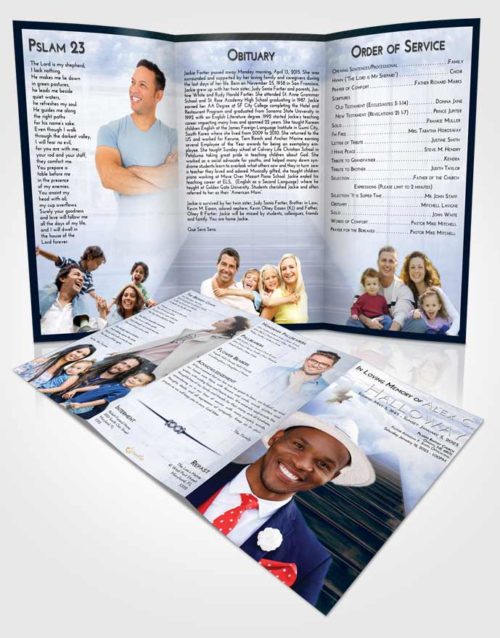 Obituary Template Trifold Brochure Splendid Stairway to Eternity