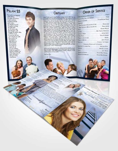 Obituary Template Trifold Brochure Splendid Stairway to Forever