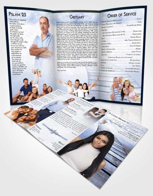 Obituary Template Trifold Brochure Splendid Stairway to Life