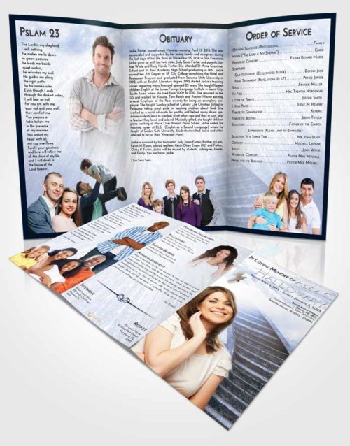 Obituary Template Trifold Brochure Splendid Stairway to Magnificence