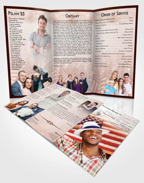 Obituary Template Trifold Brochure Strawberry Love Army Days