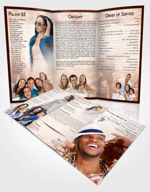 Obituary Template Trifold Brochure Strawberry Love Army Life