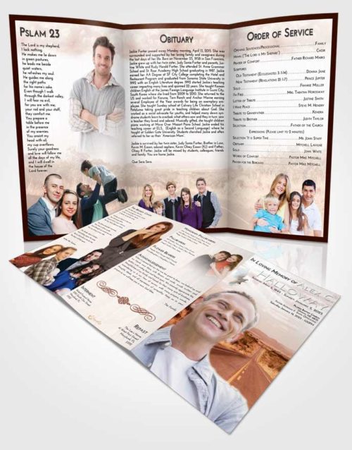 Obituary Template Trifold Brochure Strawberry Love Highway Cruise