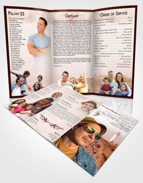 Obituary Template Trifold Brochure Strawberry Love Lighthouse Point