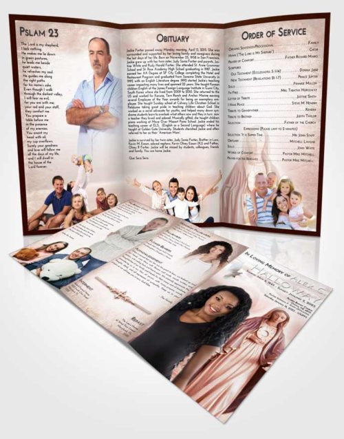 Obituary Template Trifold Brochure Strawberry Love Mary Full of Grace