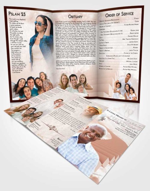 Obituary Template Trifold Brochure Strawberry Love Stairway to Divinity