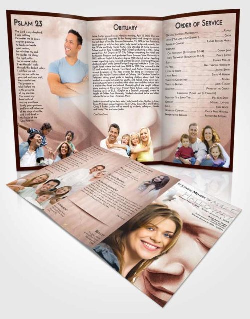 Obituary Template Trifold Brochure Strawberry Love Virgin Mary