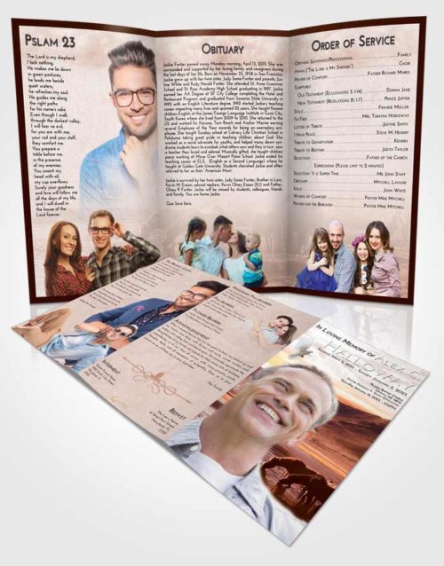 Obituary Template Trifold Brochure Strawberry Love Watering Hole