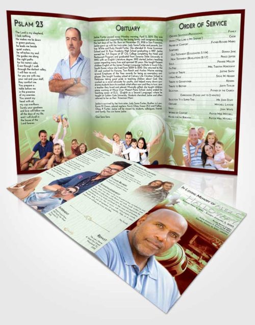 Obituary Template Trifold Brochure Strawberry Mist Fishing Tackle