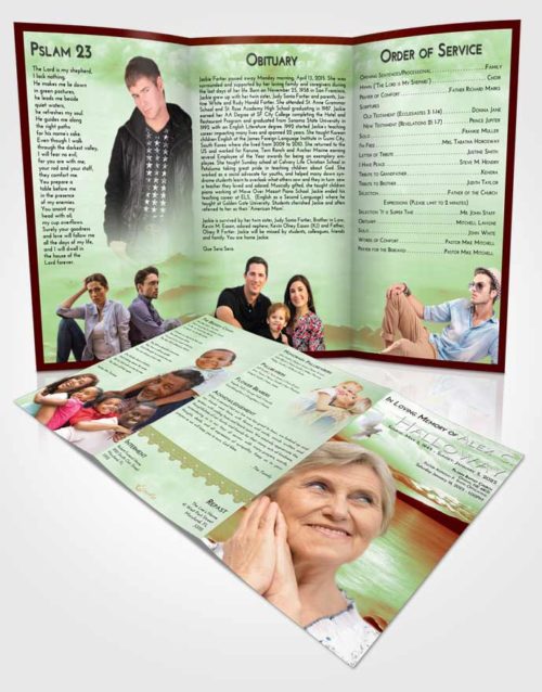 Obituary Template Trifold Brochure Strawberry Mist Lake Front
