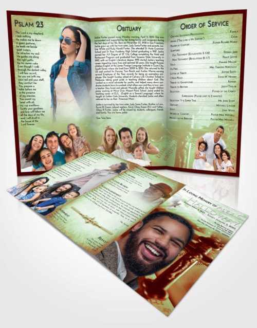 Obituary Template Trifold Brochure Strawberry Rosary Trust