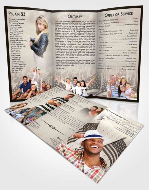 Obituary Template Trifold Brochure Tranquil American Justice