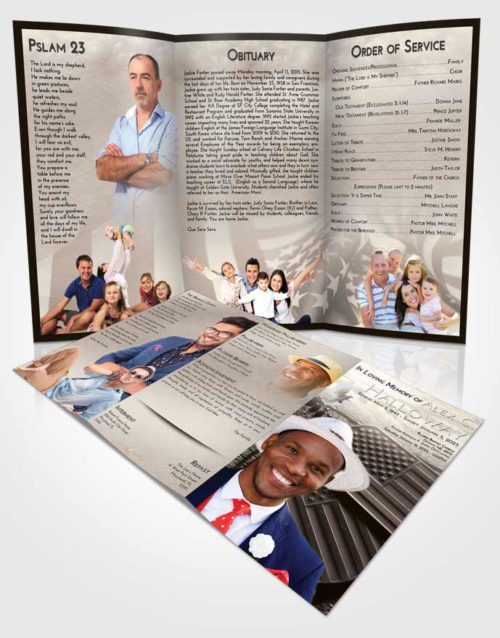 Obituary Template Trifold Brochure Tranquil American Memory