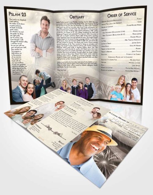Obituary Template Trifold Brochure Tranquil American Patriot