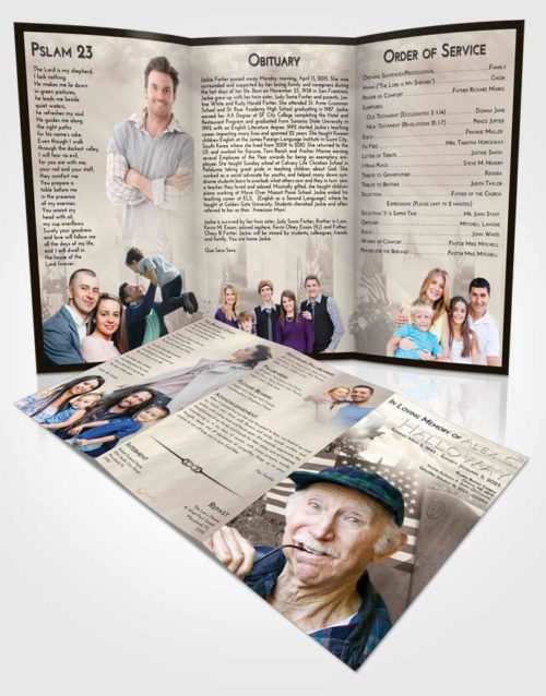 Obituary Template Trifold Brochure Tranquil American Smile
