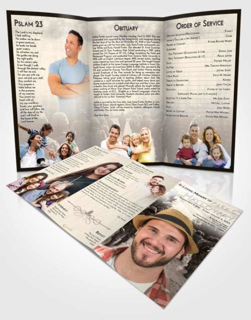 Obituary Template Trifold Brochure Tranquil Army March