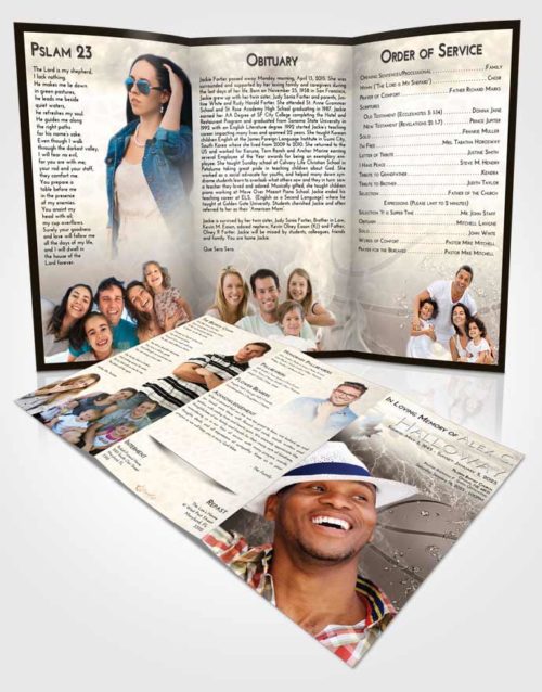 Obituary Template Trifold Brochure Tranquil Basketball Heat