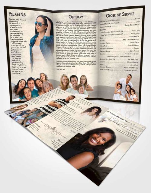Obituary Template Trifold Brochure Tranquil Bible Faith