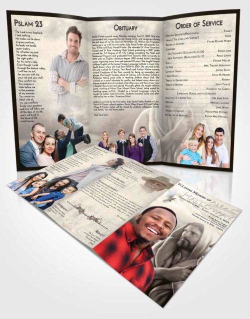 Obituary Template Trifold Brochure Tranquil Faith in Jesus