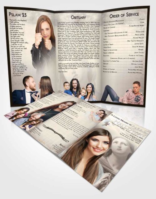 Obituary Template Trifold Brochure Tranquil Faith in Mary